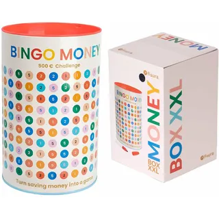 Fisura – Originelle Spardose für Kinder Bingo Money. Lustige Spardose für Erwachsene. Sparbüchse mit Stift. Spardose aus Blech als Geschenk. Maße: 13 x 20 cm. Kapazität: 500€