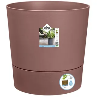 elho Greensense Aqua Care Rund 35 mit Integrierte Wasserspeicher - Blumentopf für Innen & Außen - 100% Recyceltem Plastik - Ø 34.5 x H 34.1 cm - Braun/Lehmbraun