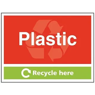 VSafety Plastic Recycle Here – 800 x 600 mm 2 mm starrer Kunststoff