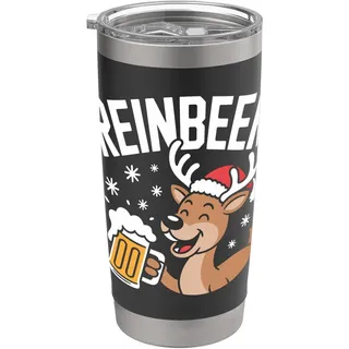 Rentier trinkt Rentier-Weihnachtsstimmung Doppelwandiger Edelstahl-Thermobecher