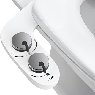 Ciays TOLIT Sitzaufsatz Selbstreinigende Doppeldüsen Nicht Elektrischer Bidet-Aufsatz für Sanitär und Feminine Wäsche Ultra-Slim Bidets Silber/Weiß