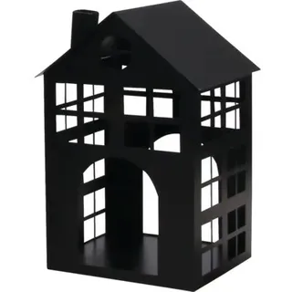 Laterne Lafiora Haus Metall H 25 cm schwarz