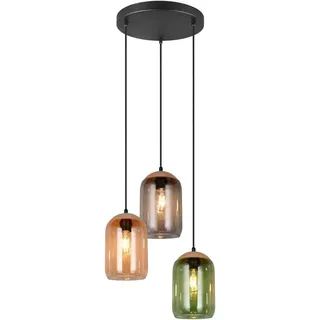 Cluster Pendelleuchte mit bunten Lampenschirmen aus recyceltem Glas, ?30cm