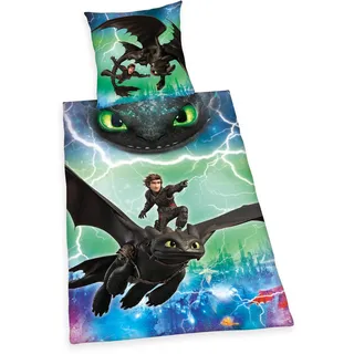 Herding Dragons Kinderbettwäsche 70x90cm, 140x200cm - blau|türkis|grün - 70x90/140x200cm