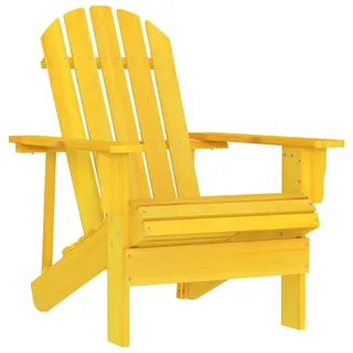 vidaXL Tannenholz Massiv Adirondack Gartenstuhl Gartensessel Stuhl Deckchair Holzstuhl Sessel Terrassenstuhl Balkonstuhl Gartenmöbel Gelb