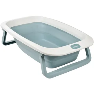 BÉABA, Faltbare Babybadewanne, Ultrakompakt, Rutschfeste Füße, Trendiges Design, Abflussstopfen, Praktische Aufbewahrung, Minimaler Platzbedarf, Einfache Benutzung, Eazy Pop Camélé'O, 29L, Blau