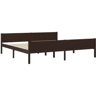 vidaXL Massivholzbett Kiefer Dunkelbraun 200x200 cm - Braun