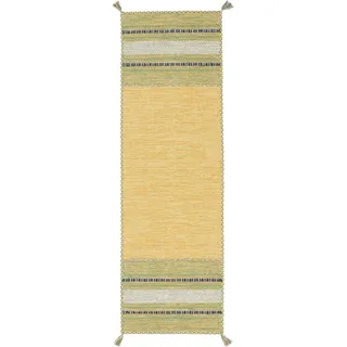 carpetfine »Kelim Azizi, auch als Läufer erhältlich« rechteckig 5 mm Höhe handgewebt, Baumwolle, Wendeteppich mit Fransen, Fleckerl, Wohnzimmer,