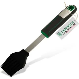 CHEFKOCH Brat- und Backpinsel Premium – Zum Einpinseln von Marinaden & Soßen – 24,5 cm, Hitzebeständig bis 230°C – Pflegeleichte Silikon-Borsten, spülmaschinengeeignet