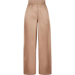 Urban Classics Ladies - Wide Leg SATIN Hose taupe - S - Taupe
