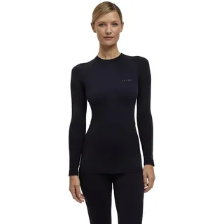 Falke Damen Baselayer-Shirt Warm Round Neck W L/s Sh Funktionsmaterial schnelltrocknend 1 Stück, Schwarz Black 3000, XL