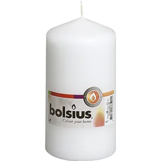 Bolsius Stumpenkerze weiß, Höhe 13 cm, Ø 6,8 cm - Weiß