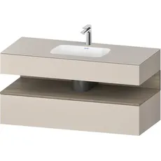 Duravit Qatego Einbauwaschtisch mit Konsolenwaschtischunterbau, 1200x550x600mm, Nische Eiche Terra, QA4787035, Farbe: Taupe Matt/mit Nischenbeleuchtung