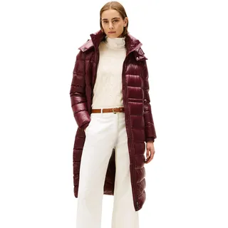 Tommy Hilfiger Steppmantel GLOSS HW DOWN WAIST REG MAXI in leicht glänzender Optik rot XL (42)