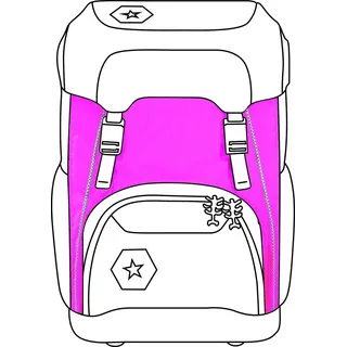 Step By Step LED Neon Pull-Over, Reflektorüberzug mit LED-Leuchteffekt für Giant Schulranzen, pink