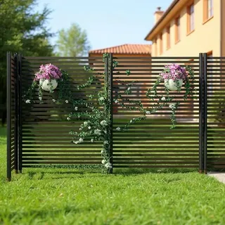 2er Set Rankgitter Gartenzaun 120x180 cm Garten Spalier Aus Metall Für Kletterpflanzen, Sichtschutzzaun, Poolabdeckung & Balkonsichtschutz - Schwarz