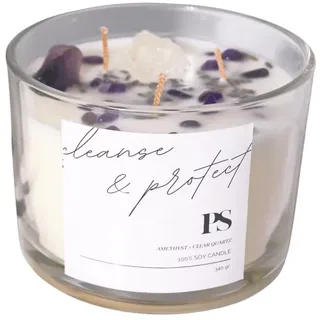 Positvity Shop - Cleanse & Protesct Edelsteen Kaars