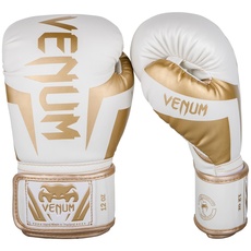 Venum Boxing Gloves Elite Boxhandschuhe, Weiß/Gold, 14 Oz