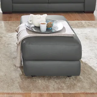 Calia Italia Hocker »Gaia, hochwertiger, edler Lederhocker mit erstklassigem Sitzkomfort«, grau,