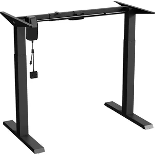 Sitz-Steh-Schreibtisch Tischgestell Elektrisch Höhenverstellbarer Schreibtisch max. Höhe 123 cm Touchpanel Bürotisch bis 70kg ohne Tischplatte Schwarz - Schwarz