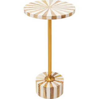 Kare Beistelltisch Weiß, Gold Metall, Kunststoff, rund 25x50x25 cm