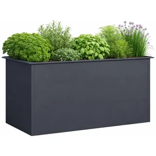 Green Spirit Hochbeet mit Schneckenkante, Anthrazit, Galvanisierter Stahl Pulverbeschichtet, 150 x 75 x 77 cm, Metall