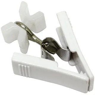 GARDINIA X-Gleiter mit Klammer, 20 Stück, Drehbarer Kopf, Kunststoff, Weiß,