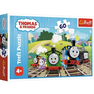 Trefl 17379 60-teiliges Bunte Puzzles mit Tom Märchenfiguren, Zügen, Kreativer Unterhaltung, Spaß für Kinder ab 4 Jahren Kinderpuzzle, Thomas & Friends, Thomas auf Reisen