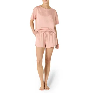Amazon Essentials Damen Set aus Pyjama-Top und Shorts aus Satin, Staubrosé, S