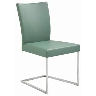 Bert Plantagie Schwingstuhl , Grün, Edelstahlfarben , Metall, Leder , Echtleder , Color-Finish-Leder , 48x90.5x63 cm , Lederauswahl , Esszimmer, Stühle, Schwingstühle