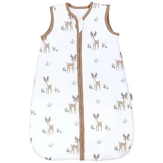 Babyschlafsack TUPTAM "Kugelschlafsack Baby Ganzjahres Schlafsack Ärmellos Wattiert" Gr. 104, beige (rehe), Schlafsäcke, Baby, L: 110cm, Obermaterial: 100% Baumwolle CO., Babyschlafsack, L:110cm