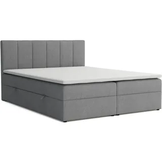 venasi LISA Boxspringbett 180x200 mit Bettkästen H2/H3 Matratze GRAU - Grau