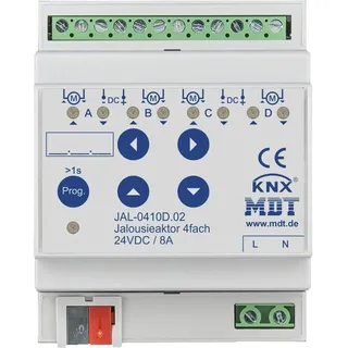 MDT Jalousieaktor 4-fach, 4TE REG, 8A, 24VDC