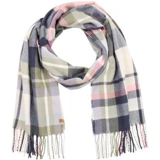 camel active Damen Karoschal mit Fransen Nachtblau, womenswear-OS