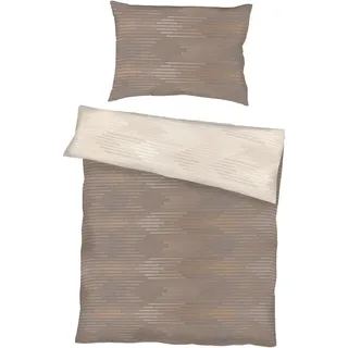 Kaeppel Bettwäsche , Haselnussfarben , Textil , Graphik , 200x220 cm , bügelleicht , Heimtextilien, Bettwäsche & Leintücher, Bettwäsche, Satin-Bettwäsche