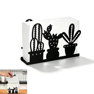 Floatdream Schwarz Serviettenhalter, Serviettenhalter Metall, Tisch Papier Lagerung Rack, Kaktus Design, Für Esszimmer, Wohnzimmer, Bar, Küchendekoration