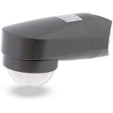 HUBER Motion 4 Infrarot Bewegungsmelder 360° mit 3 Sensoren und Matrixlinsen - IP54 Bewegungsmelder LED geeignet I inkl. Unterkriechschutz & Bereichsbegrenzung, Wand-/Eckmontage, anthrazit