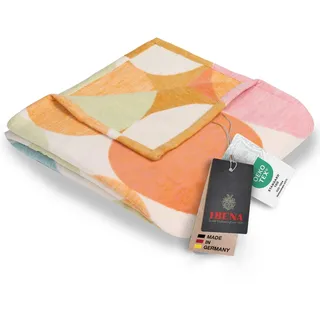 Ibena Venedig Baumwolldecke 140x200 cm - Kuscheldecke 100% Baumwolle pastell bunt, angenehm leichte und kuschelweiche Wolldecke, hochwertige Qualität Made in Germany