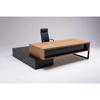 Schreibtisch mit Sideboard Managerschreibtisch Chefbüro Winkelschreibtisch