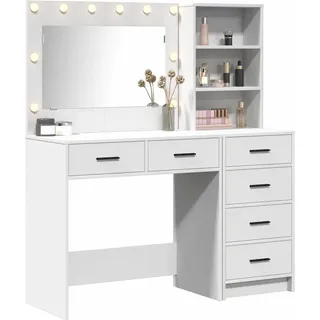 vidaXL Schminktisch mit Regal Weiß 78,5 x 41 x 135 cm Holzwerkstoff - Weiß