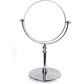 HIMRY Standspiegel 10x Vergrößerung, 6 inch, Kosmetikspiegel 360° drehbar. Verchromten Schminkspiegel Rasierspiegel Badzimmerspiegel, Zweiseitig: Normal+ 10fach Vergrößerung, KXD3106-10x