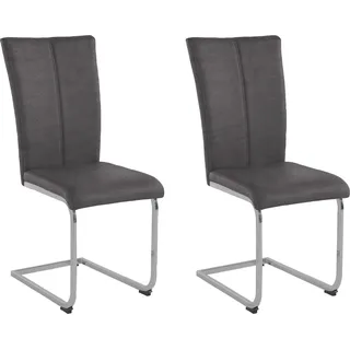 Home Affaire Freischwinger »Alex« (Set) 2 Stk.Stuhl belastbar bis 120 Kg, Gestell im Chrom-Look schwarz
