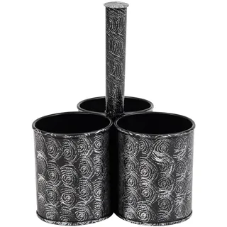 Mind Reader Utensilienhalter, Besteck-Organizer, Besteckhalter, verzinktes Metall, 17,8 x 17,8 x 24,1 cm (L x B x H), Silber