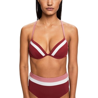 ESPRIT Damen Tayrona Beach Rcs Pad.plunge Bikini, Dark Red, B EU