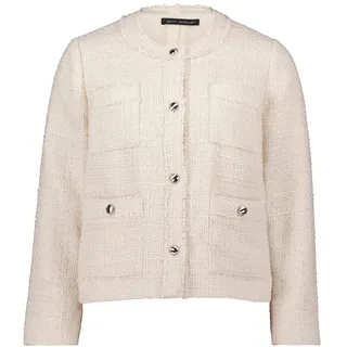 Jackenblazer BETTY BARCLAY "Blazer-Jacke mit Fransen", Damen, Gr. 36, beige, Obermaterial: 100% Polyester PES., Blazer Jackenblazer