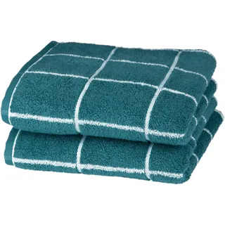 Ross Cashmere Überkaro Kinderhandtuch 50 x 100 cm blau