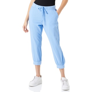 KAFFE Caprihose Naya Caprihose Damen Sommer Casual 3/4 Sommerhose High Waist Capri Hose Mit Kordelzug Vista Blue 38