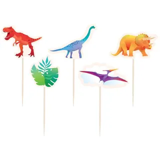PD-Party: Cocktail Picks - 16 Stück Cocktail Set im Dino-Design für Geburtstage und Feiern - Party Deko für Jungen & Mädchen - Cocktail Zubehör für jeden Kindergeburtstag - 6,5x3 cm