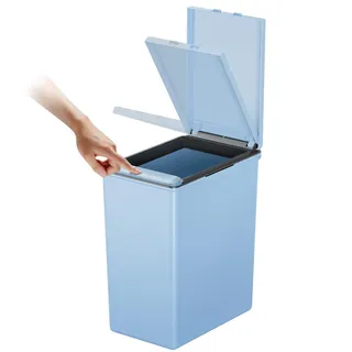 EKO Morandi 20L Küchen-Recycling-Mülleimer mit Touch-Top-Deckel, schlanker Kunststoff-Mülleimer mit Recycling-Aufklebern und leicht zu reinigender Oberfläche, kompaktes Design für Zuhause oder Büro