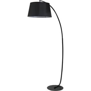HOMCOM Geschwungene Bogen-Stehlampe für das Wohnzimmer – Moderne Bogenlampe aus Metall – Stehlampe aus schwarzem Leinenmetall - Schwarz